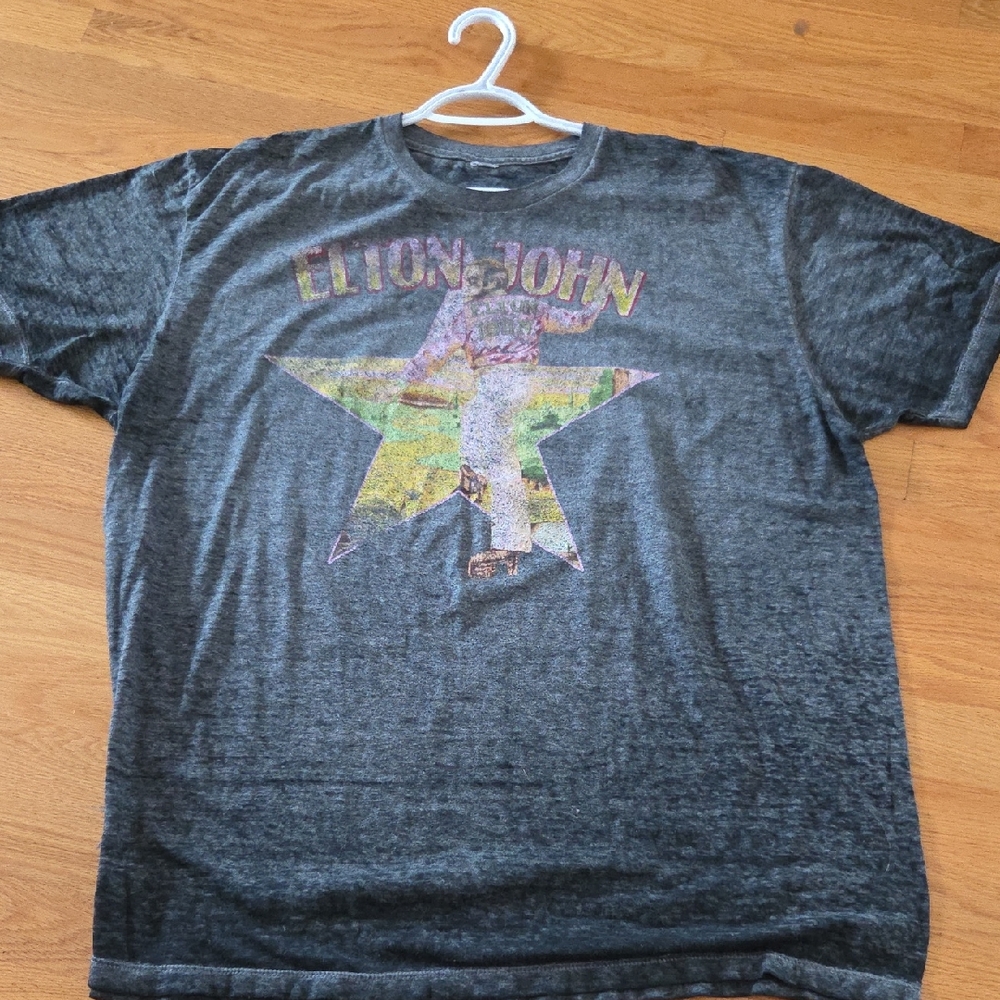 Elton John Graphic Gray T-Shirt